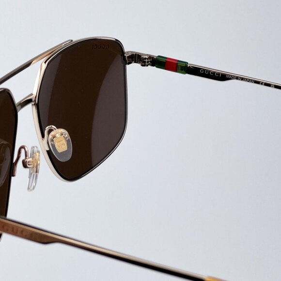 Gucci GG1676S 002 Men NAVIGATOR BRAND NEW Sunglasses Gold Brown Aviator - Picture 7 of 12
